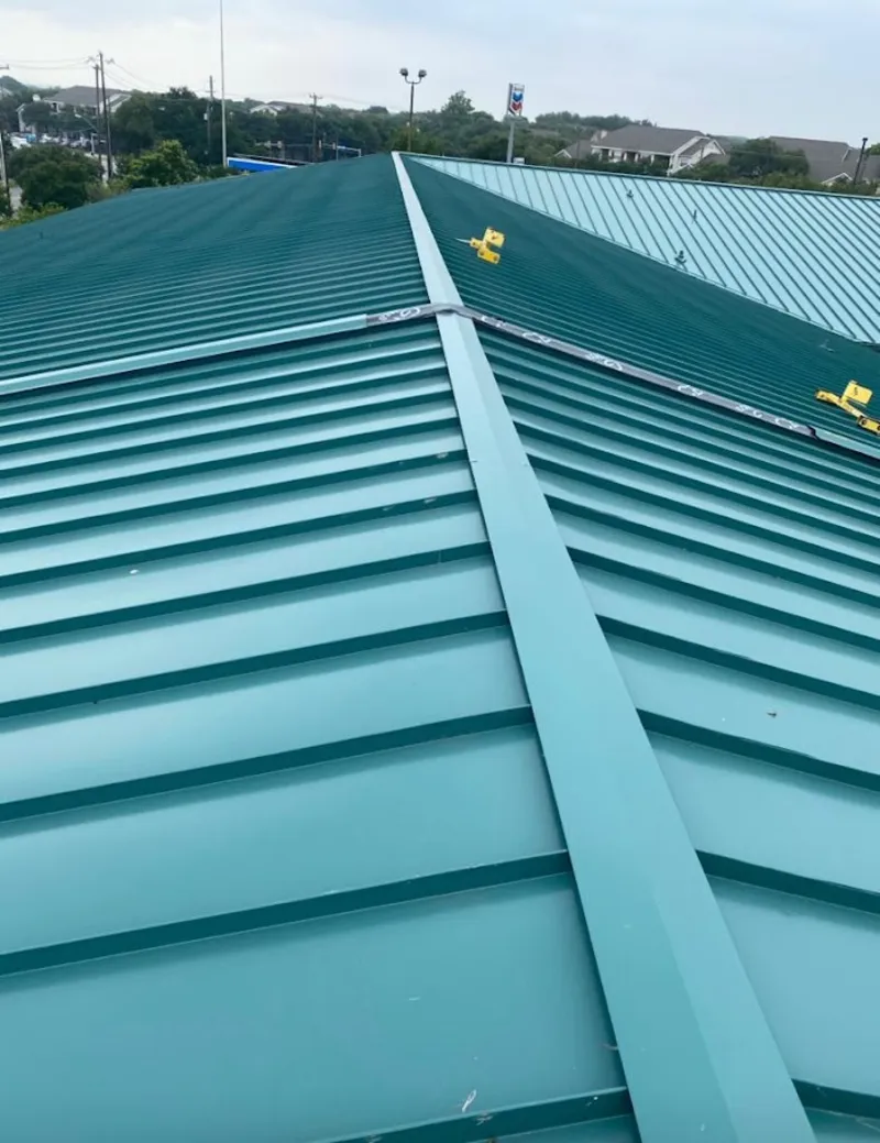 Green commercial metal roof ridge and valley for Metal Roof Repair in Horseheads